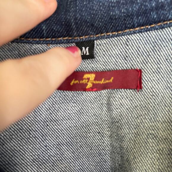 7FAM Denim Trucker Jacket Size Medium - Picture 3 of 7